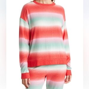 Abound Women's Strip Colorful Cozy Soft Crewneck Pullover Top
